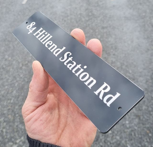 Engraved address plate